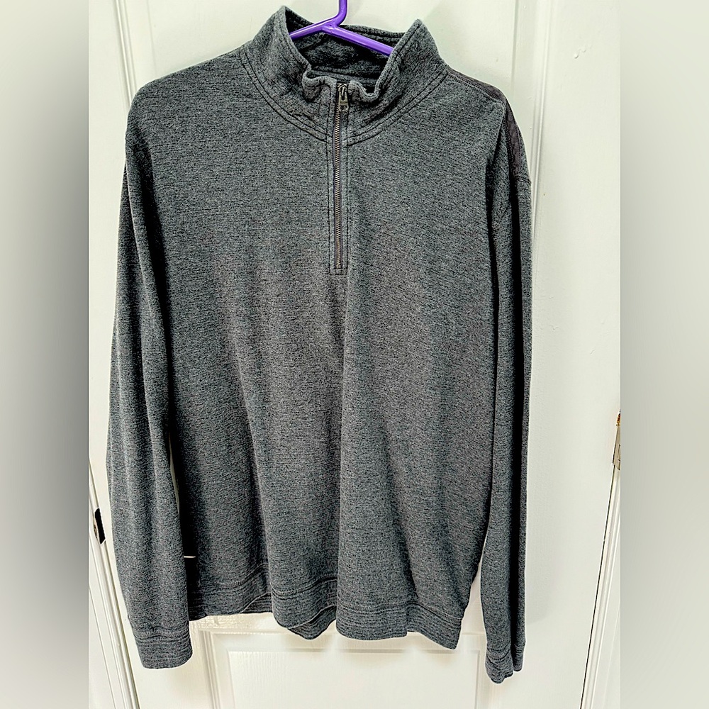 Calvin Klein Jeans Men’s Gray 1/4 Zip up Jacket, Size XL, Long Sleeve,100%Cotton